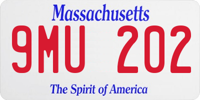 MA license plate 9MU202