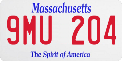 MA license plate 9MU204