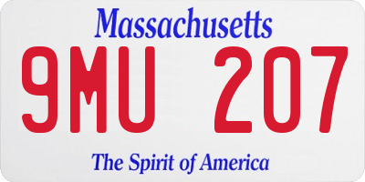 MA license plate 9MU207