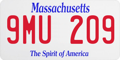 MA license plate 9MU209