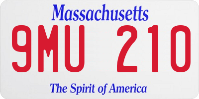 MA license plate 9MU210