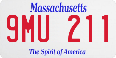 MA license plate 9MU211