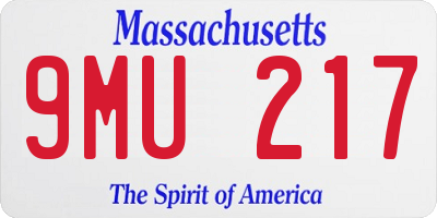 MA license plate 9MU217