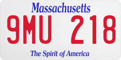 MA license plate 9MU218
