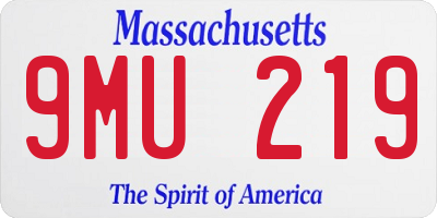 MA license plate 9MU219