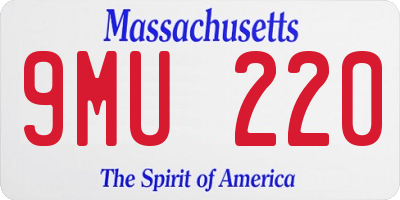 MA license plate 9MU220
