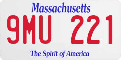 MA license plate 9MU221