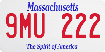 MA license plate 9MU222