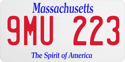 MA license plate 9MU223