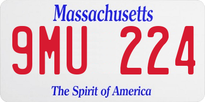 MA license plate 9MU224