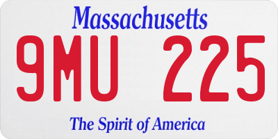 MA license plate 9MU225