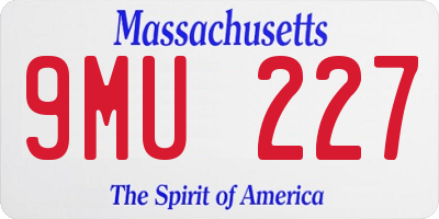 MA license plate 9MU227