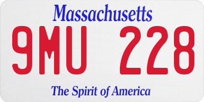MA license plate 9MU228