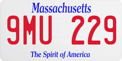 MA license plate 9MU229