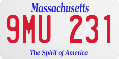MA license plate 9MU231