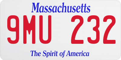 MA license plate 9MU232