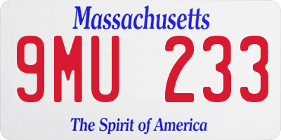MA license plate 9MU233