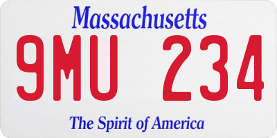 MA license plate 9MU234