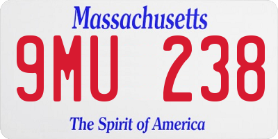 MA license plate 9MU238