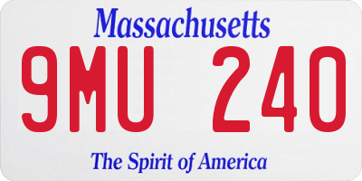 MA license plate 9MU240