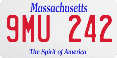 MA license plate 9MU242