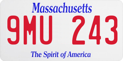 MA license plate 9MU243
