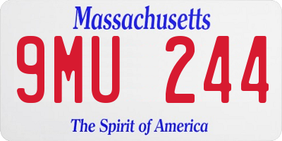 MA license plate 9MU244