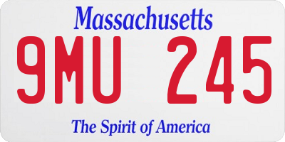 MA license plate 9MU245
