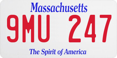 MA license plate 9MU247