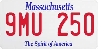 MA license plate 9MU250