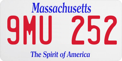 MA license plate 9MU252
