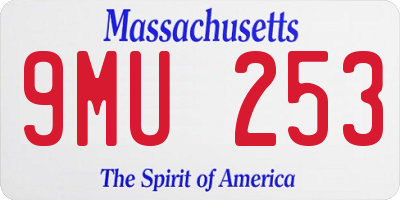 MA license plate 9MU253