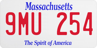 MA license plate 9MU254