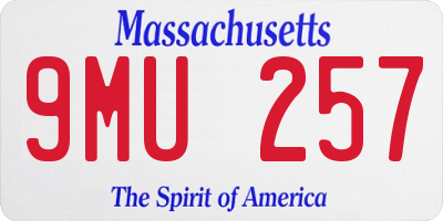 MA license plate 9MU257