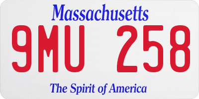 MA license plate 9MU258