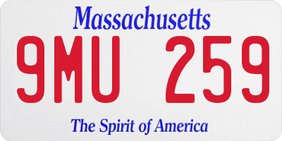 MA license plate 9MU259