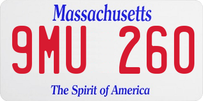 MA license plate 9MU260