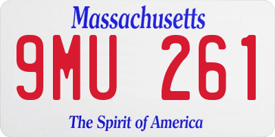 MA license plate 9MU261