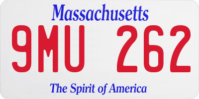 MA license plate 9MU262