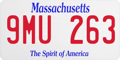 MA license plate 9MU263