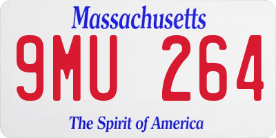 MA license plate 9MU264