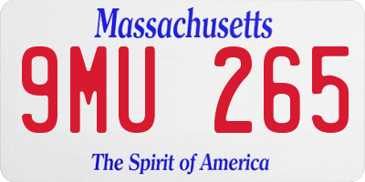 MA license plate 9MU265
