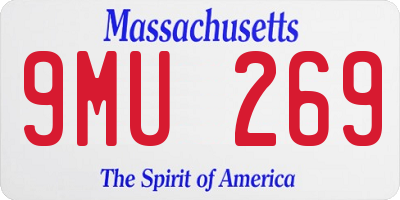 MA license plate 9MU269