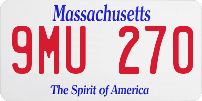 MA license plate 9MU270