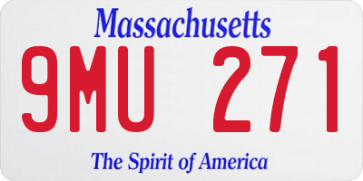 MA license plate 9MU271