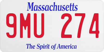 MA license plate 9MU274