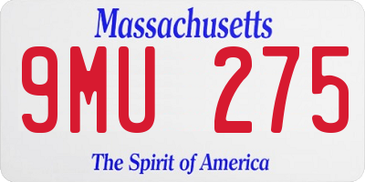 MA license plate 9MU275