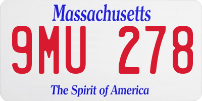 MA license plate 9MU278