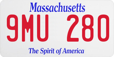 MA license plate 9MU280
