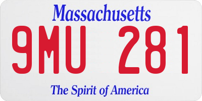 MA license plate 9MU281